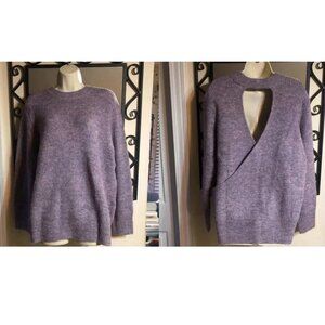 🏷NWT:Design History Sweater in Purple Ice-Crew neck, back-wrap cutout design 1X